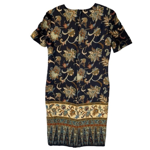 Liz Claiborne Silk English Country Style Dark Navy Dress Womens Size 4 - Picture 3 of 6